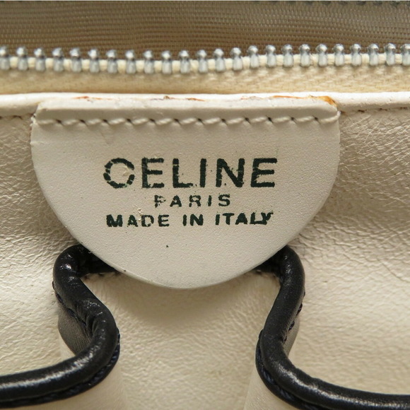 Celine Striped Bicolor Handbag Leather Black White - Picture 9 of 10